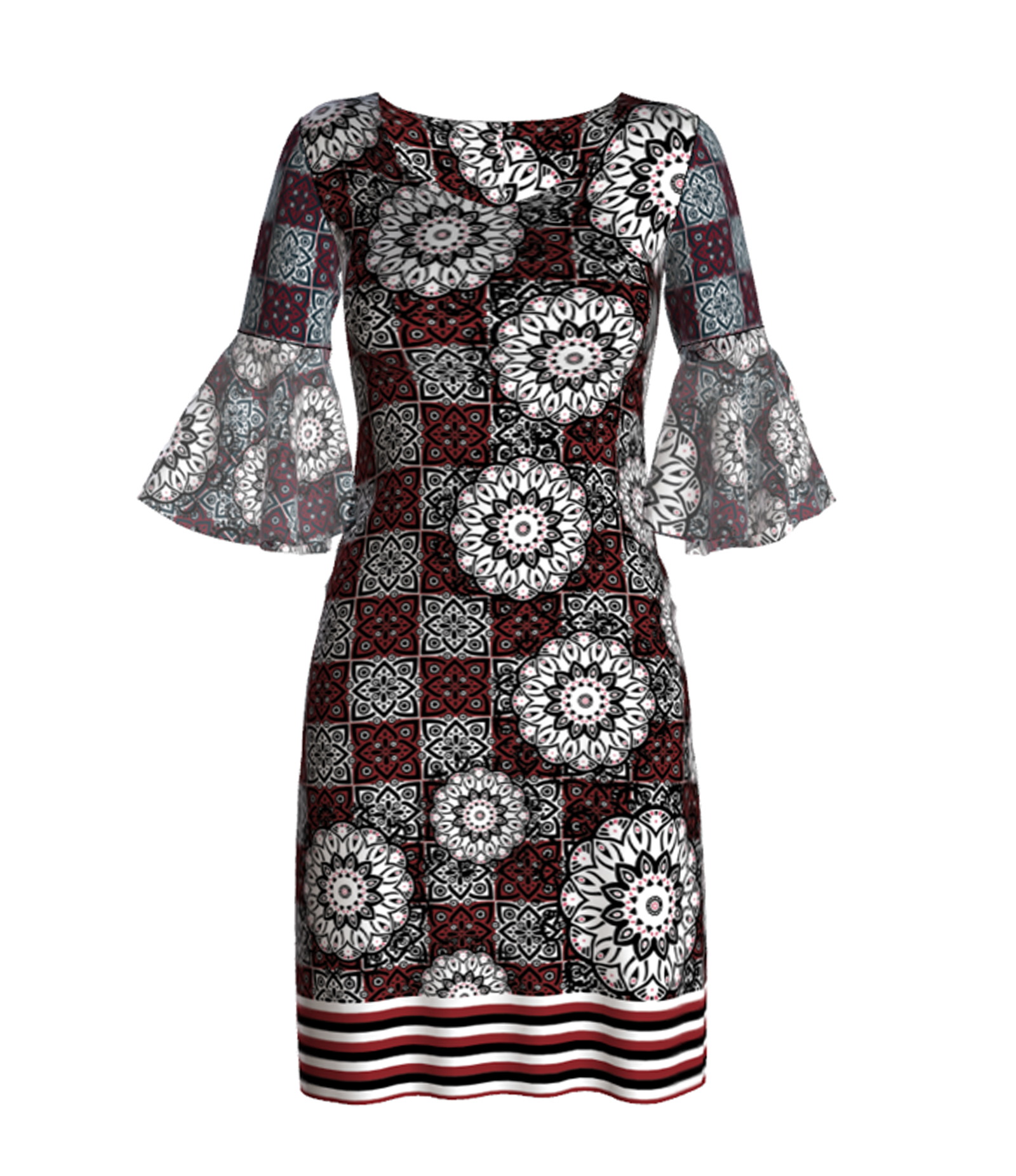 VESTIDO ESTAMPADO VOLANTE 